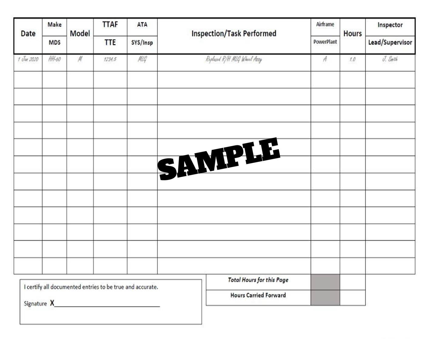 Aviation Maintenance Technician Logbook